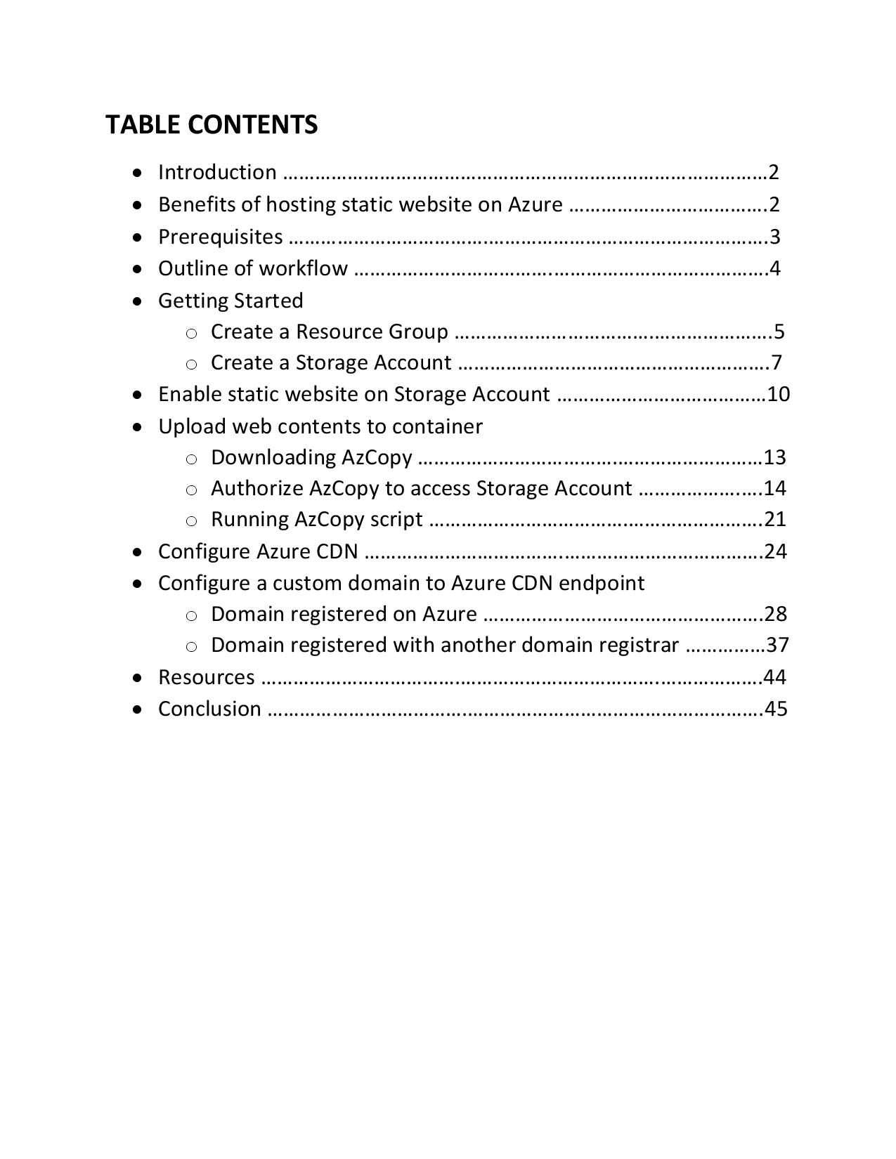 Hosting Static Website On Azure