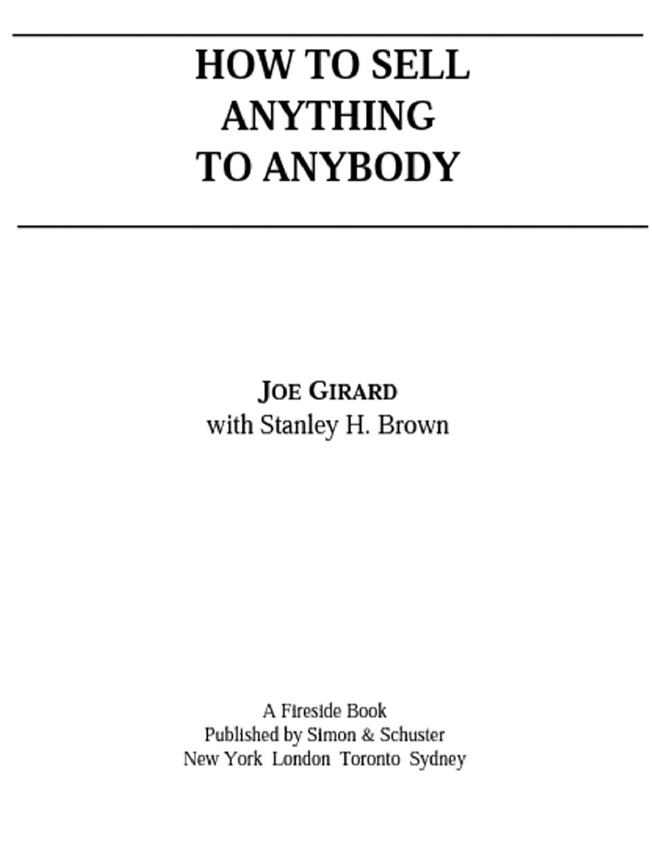 How to Sell Anything to Anybody